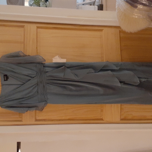 ADRIANNA PAPELL  CHIFFON DRESS W/ BEADS NWT FORMAL WEAR - Picture 4 of 12